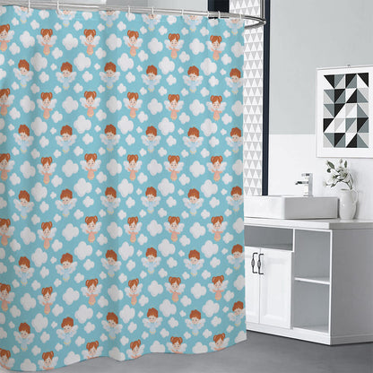 Little Angel Pattern Print Shower Curtain