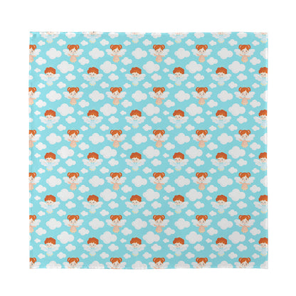 Little Angel Pattern Print Silk Bandana