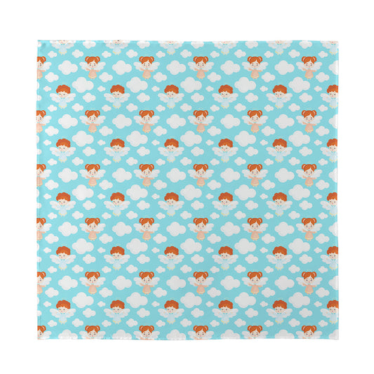 Little Angel Pattern Print Silk Bandana