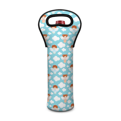 Little Angel Pattern Print Single Neoprene Wine Tote