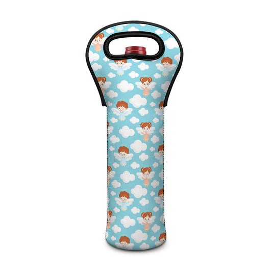 Little Angel Pattern Print Single Neoprene Wine Tote