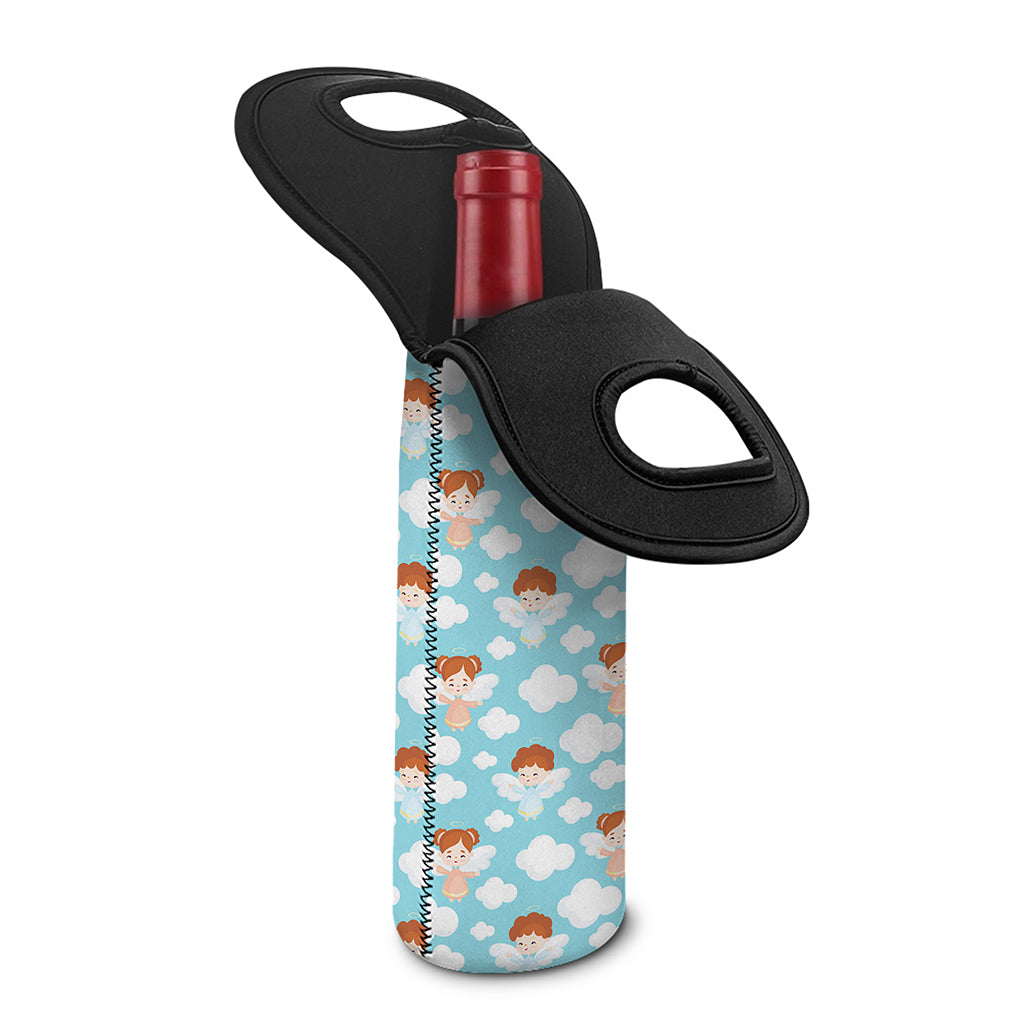 Little Angel Pattern Print Single Neoprene Wine Tote
