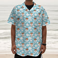 Little Angel Pattern Print Textured Short Sleeve Shirt