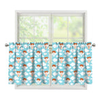 Little Angel Pattern Print Tier Curtains