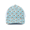 Little Angel Pattern Print White Mesh Trucker Hat