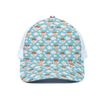 Little Angel Pattern Print White Mesh Trucker Cap