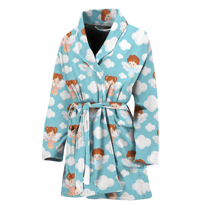 Little Angel Pattern Print Women's Bathrobe