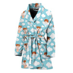 Little Angel Pattern Print Women's Bathrobe