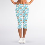 Little Angel Pattern Print Women's Capri Leggings