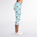 Little Angel Pattern Print Women's Capri Leggings