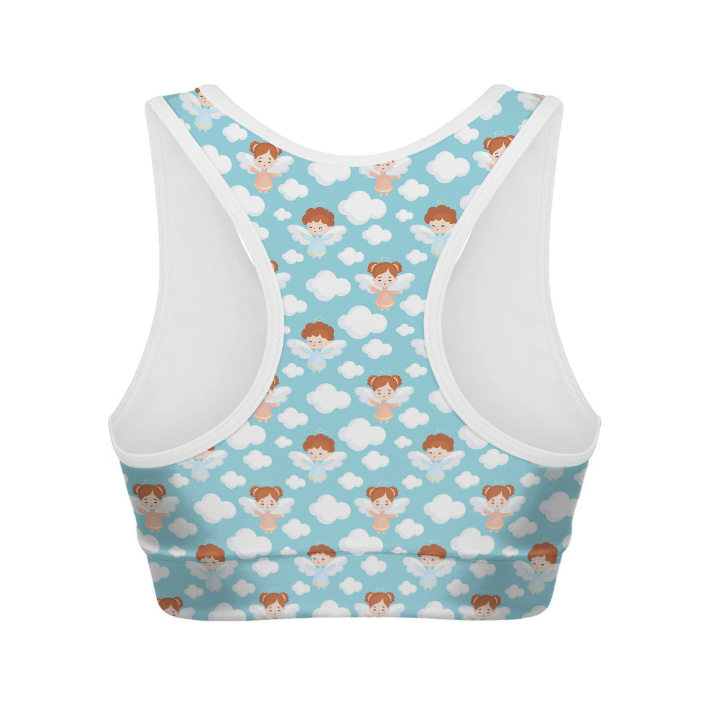 Little Angel Pattern Print Women's Sports Bra