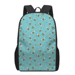 Little Bee Pattern Print 17 Inch Backpack