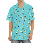 Little Bee Pattern Print Aloha Shirt