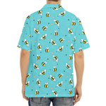 Little Bee Pattern Print Aloha Shirt
