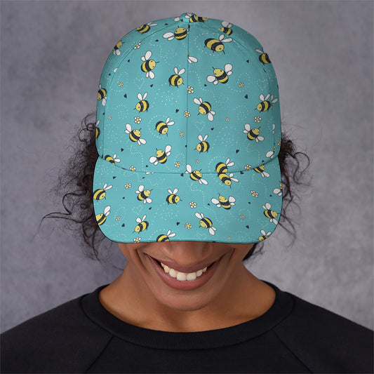 Little Bee Pattern Print Baseball Cap