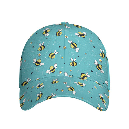 Little Bee Pattern Print Baseball Cap