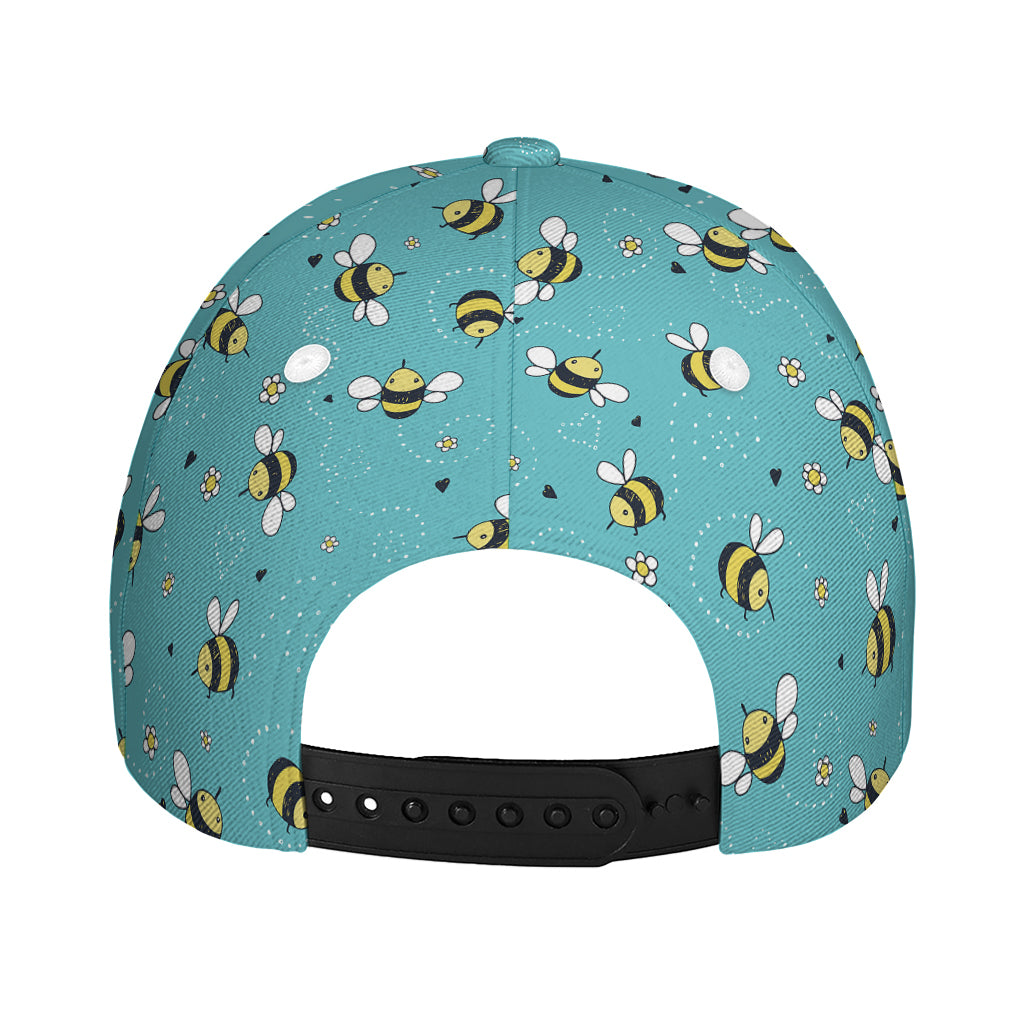 Little Bee Pattern Print Baseball Cap