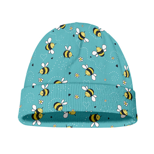 Little Bee Pattern Print Beanie