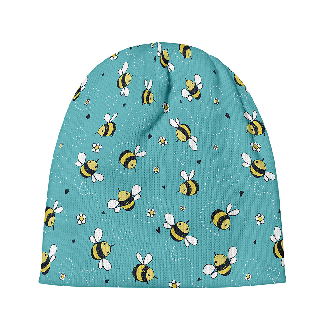 Little Bee Pattern Print Beanie