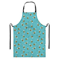 Little Bee Pattern Print Bib Apron With Pocket
