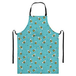 Little Bee Pattern Print Bib Apron With Pocket
