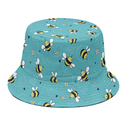 Little Bee Pattern Print Bucket Hat