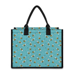 Little Bee Pattern Print Canvas Tote Bag