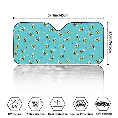 Little Bee Pattern Print Car Windshield Sun Shade