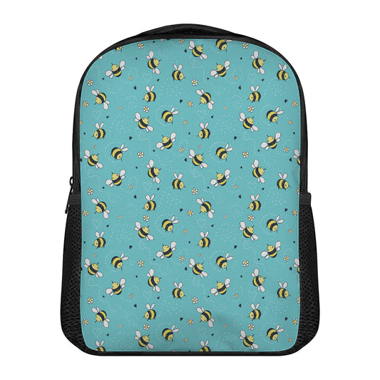 Little Bee Pattern Print Casual Backpack