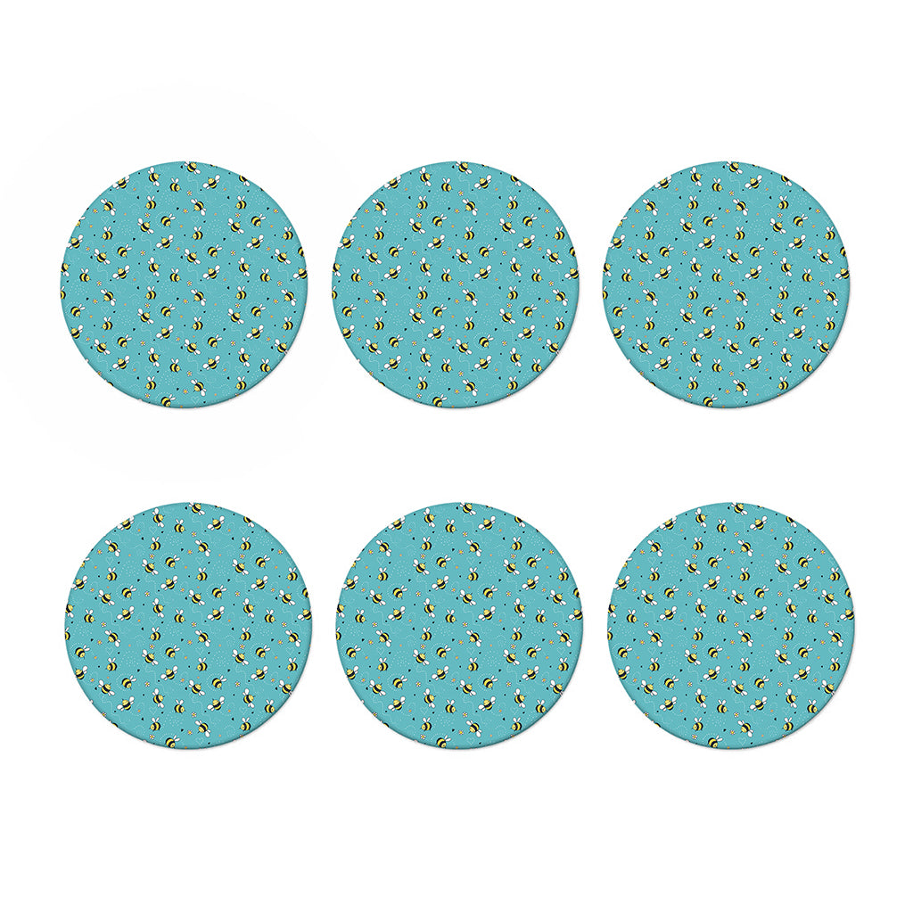 Little Bee Pattern Print Coaster Set