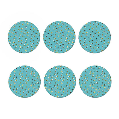 Little Bee Pattern Print Coaster Set