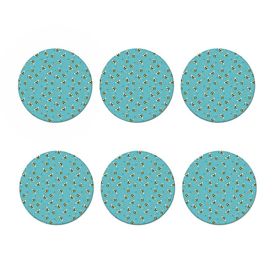 Little Bee Pattern Print Coaster Set