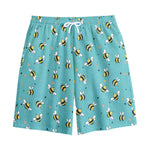 Little Bee Pattern Print Cotton Shorts