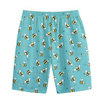 Little Bee Pattern Print Cotton Shorts