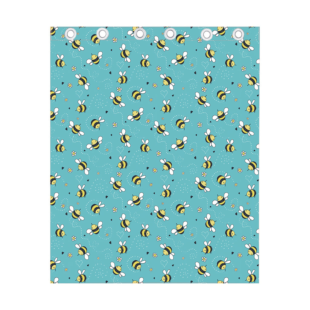 Little Bee Pattern Print Curtain
