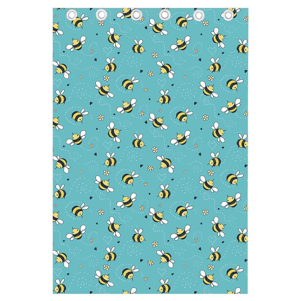 Little Bee Pattern Print Curtain