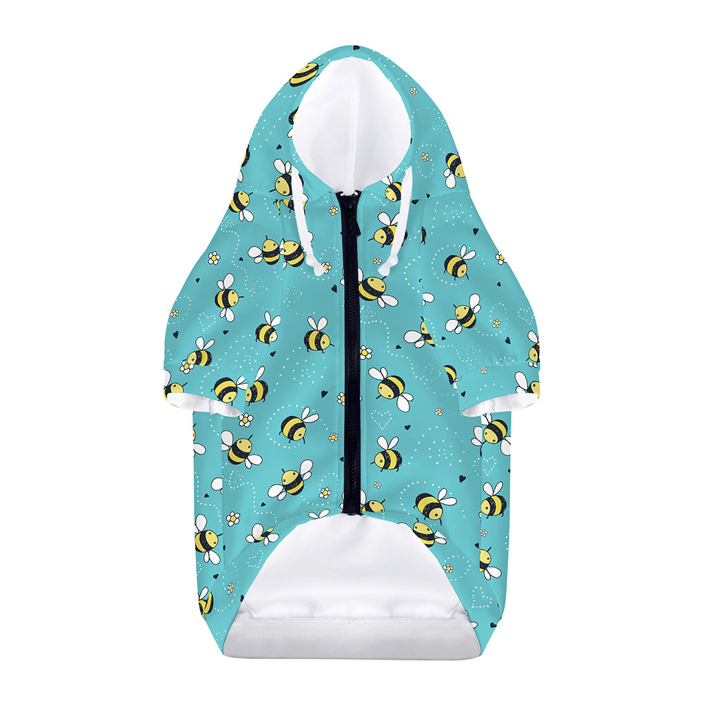 Little Bee Pattern Print Dog Zip Up Hoodie
