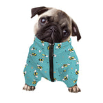 Little Bee Pattern Print Dog Zip Up Jacket
