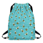 Little Bee Pattern Print Drawstring Backpack