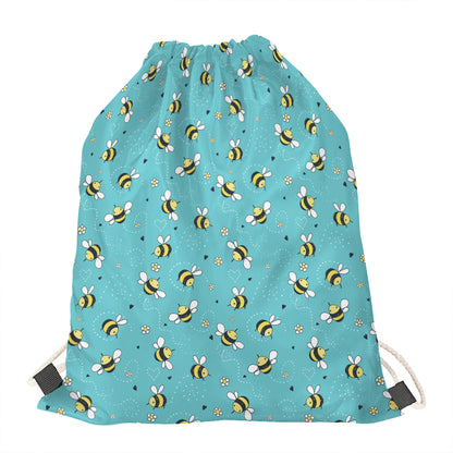 Little Bee Pattern Print Drawstring Bag