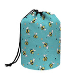Little Bee Pattern Print Drawstring Makeup Bag