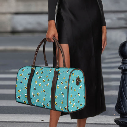 Little Bee Pattern Print Duffle Bag