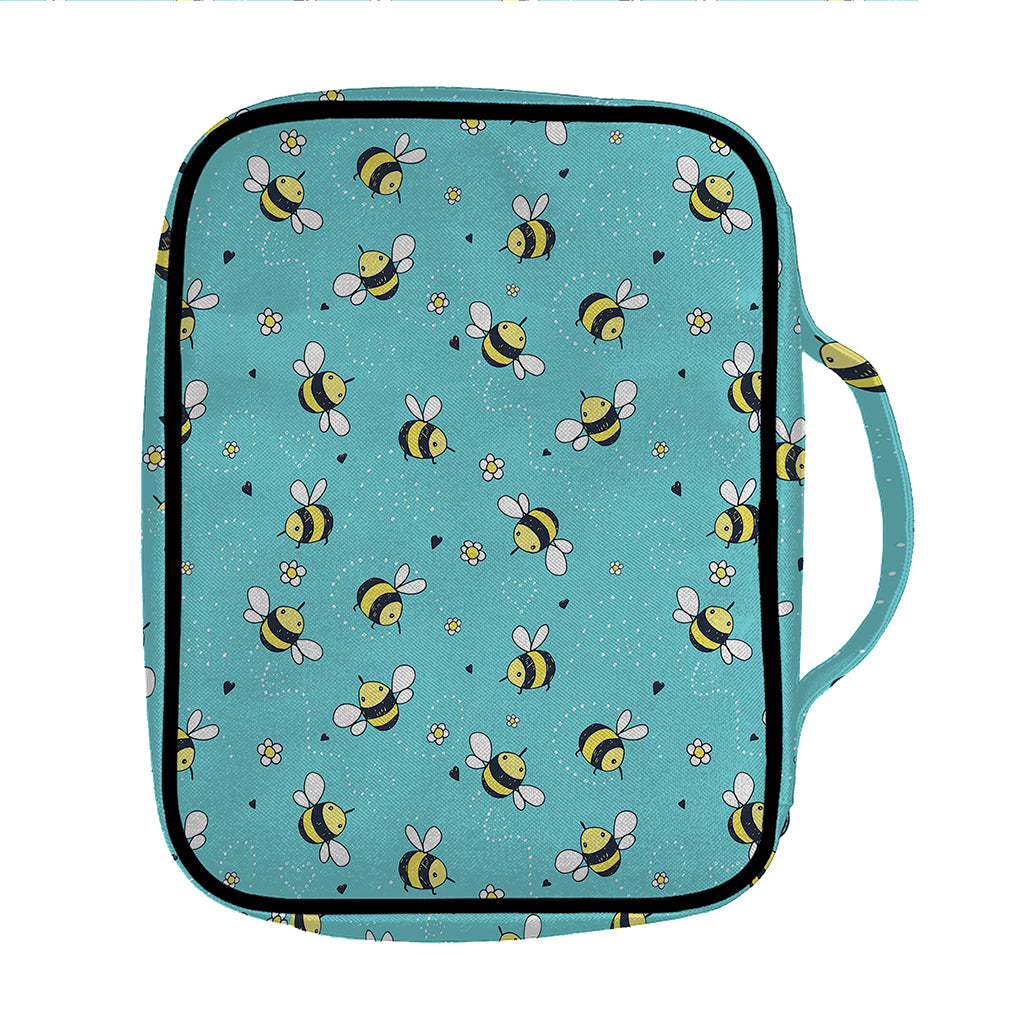 Little Bee Pattern Print Front Pocket Bible Bag