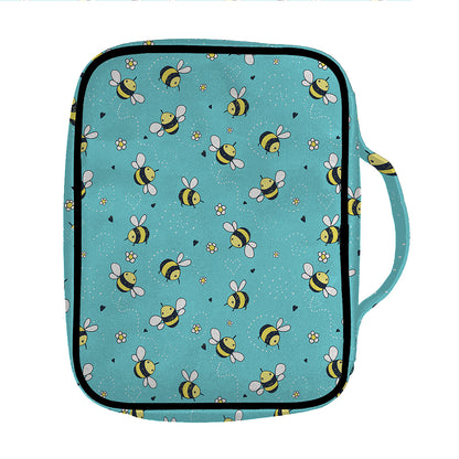 Little Bee Pattern Print Front Pocket Bible Bag