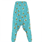 Little Bee Pattern Print Hammer Pants
