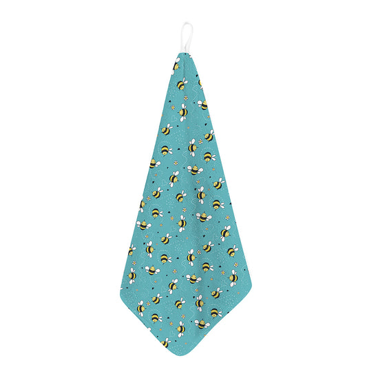 Little Bee Pattern Print Hand Towel