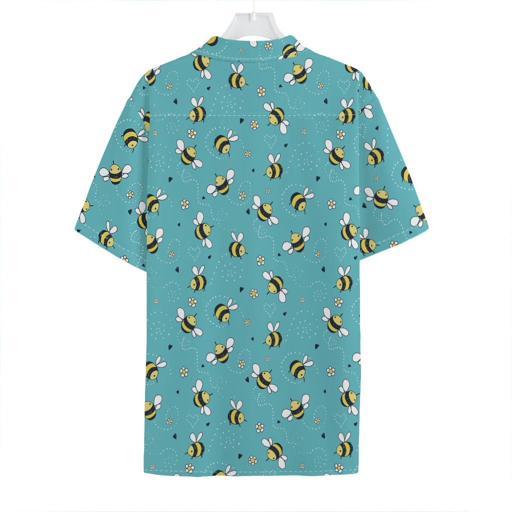 Little Bee Pattern Print Hawaiian Shirt