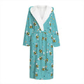 Little Bee Pattern Print Hooded Bathrobe
