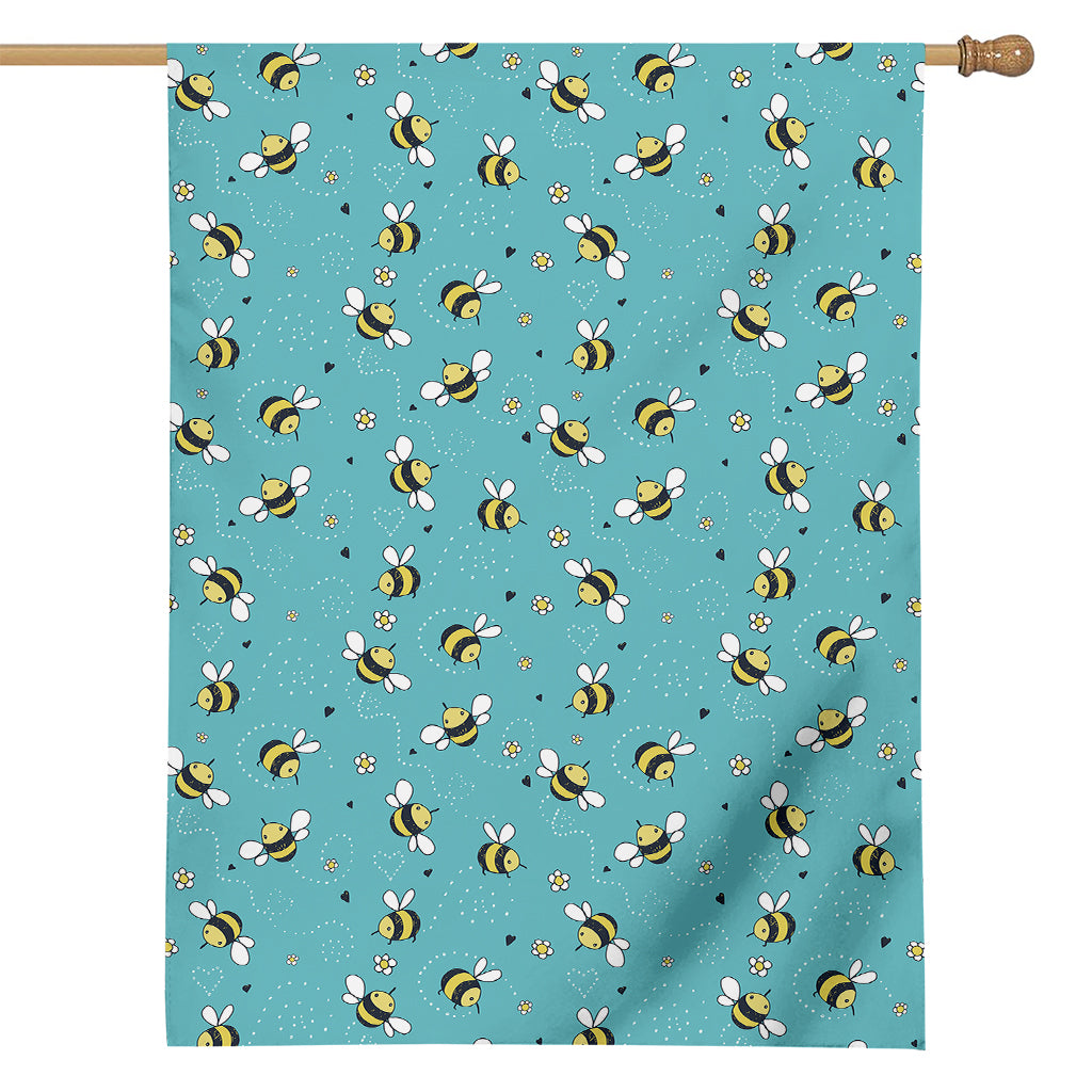 Little Bee Pattern Print House Flag