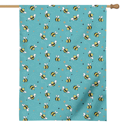Little Bee Pattern Print House Flag